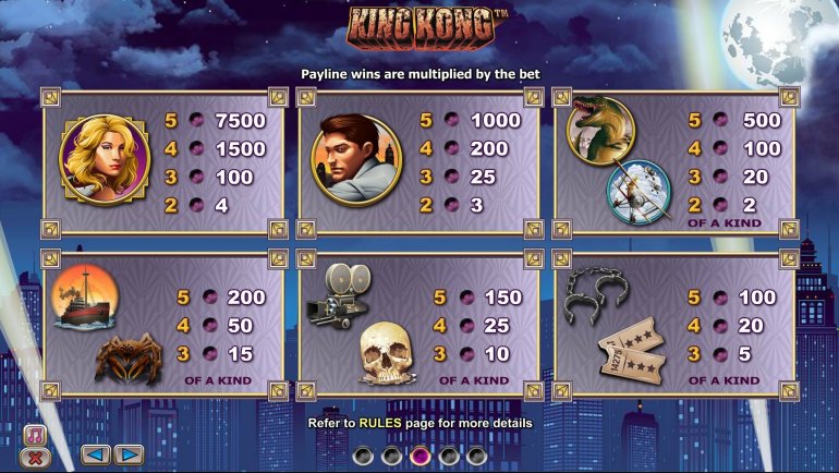 Скриншот бонусной игры на слоте King Kong