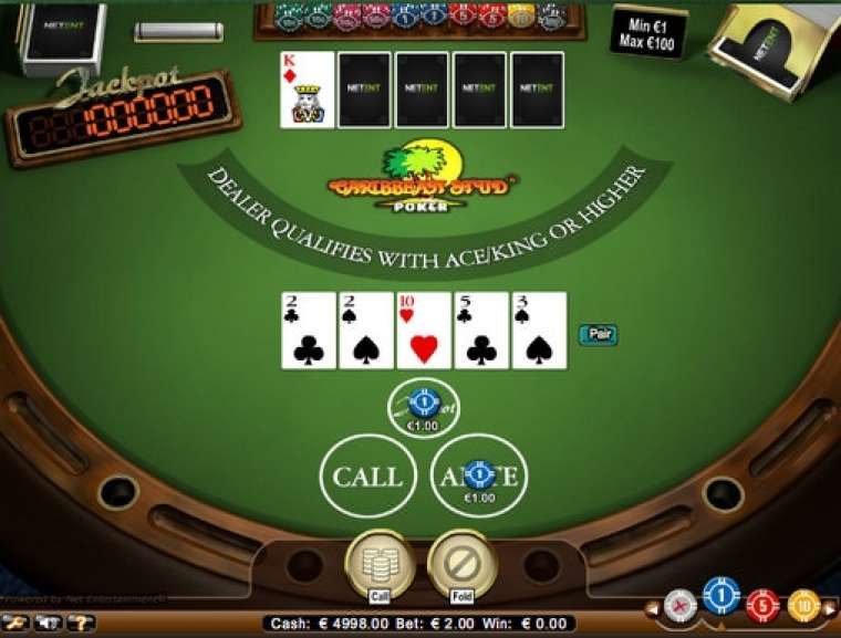 Видео покер Caribbean Stud Poker (NetEnt) демо-игра