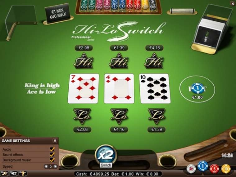Видео покер Hi/Lo Switch Professional Series демо-игра