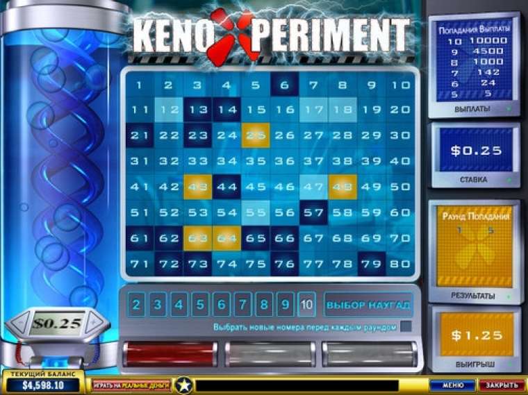 Видео покер Keno Xperiment демо-игра
