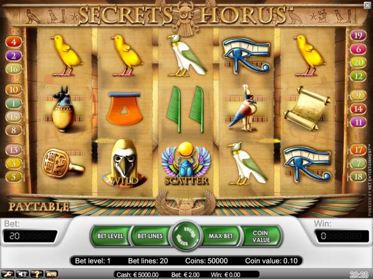 Видео покер Secrets of Horus демо-игра