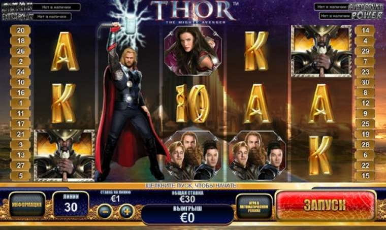 Видео покер Thor: The Mighty Avenger демо-игра