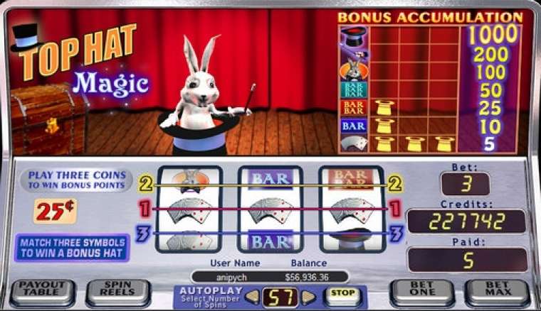 Видео покер Top Hat Magic демо-игра