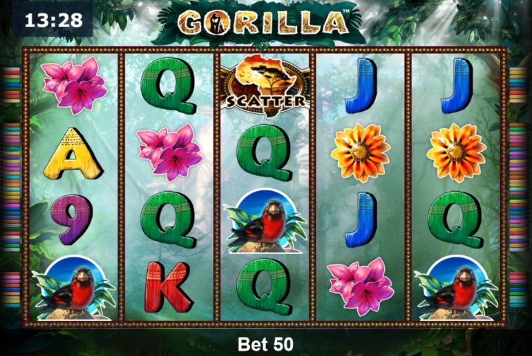 Скриншот линий игрового автомата Gorilla